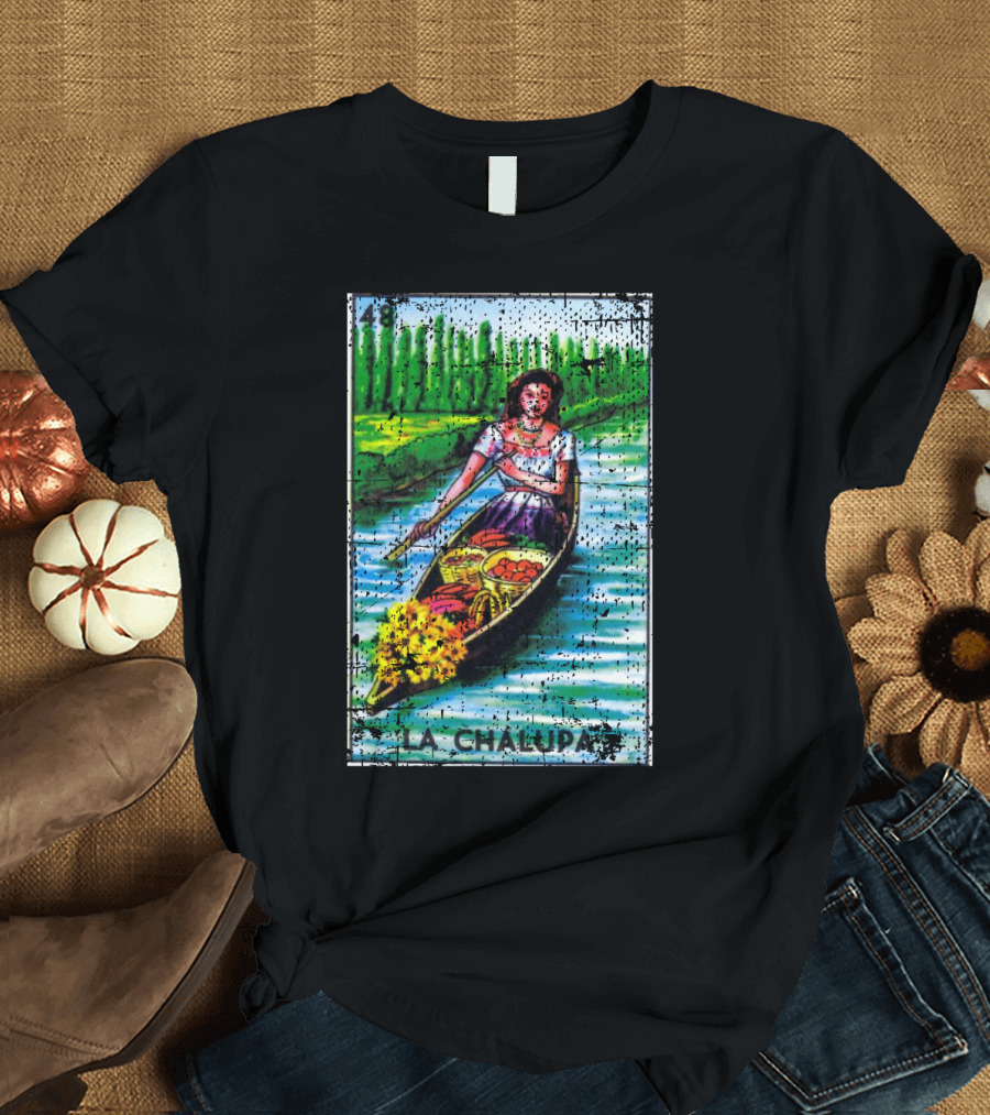 La Chalupa Card 48 Mexican Loteria Bingo Vintage T-Shirt