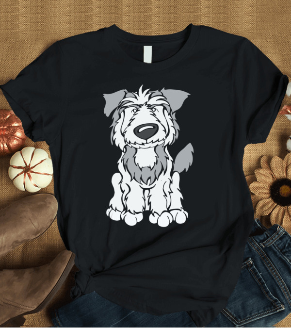 T-Shirt: Pyrenean Shepherd Cartoon Dog T-Shirt Pyrenean Shepherd Cartoon Dog T-Shirt