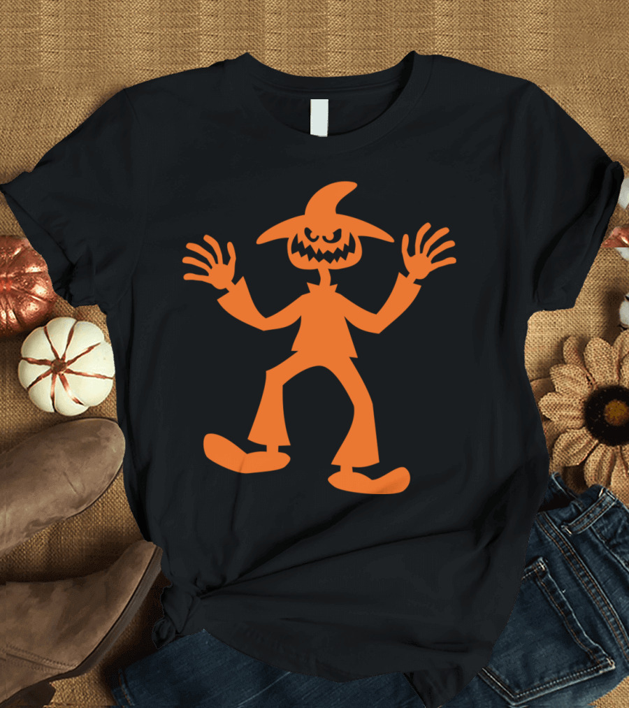 Mister Pumpkin Cartoon Scarecrow T-Shirt