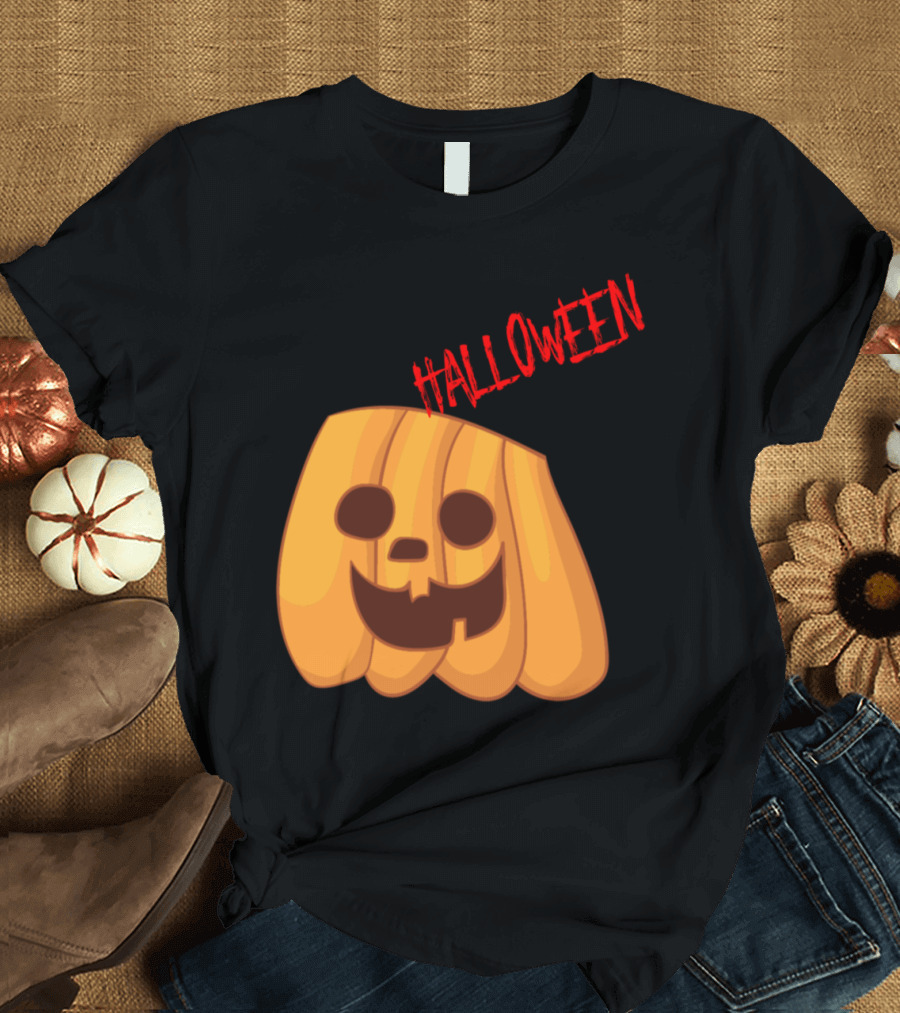 Pumpkin HALLOWEEN Jack-O'-Lantern Face T-Shirt