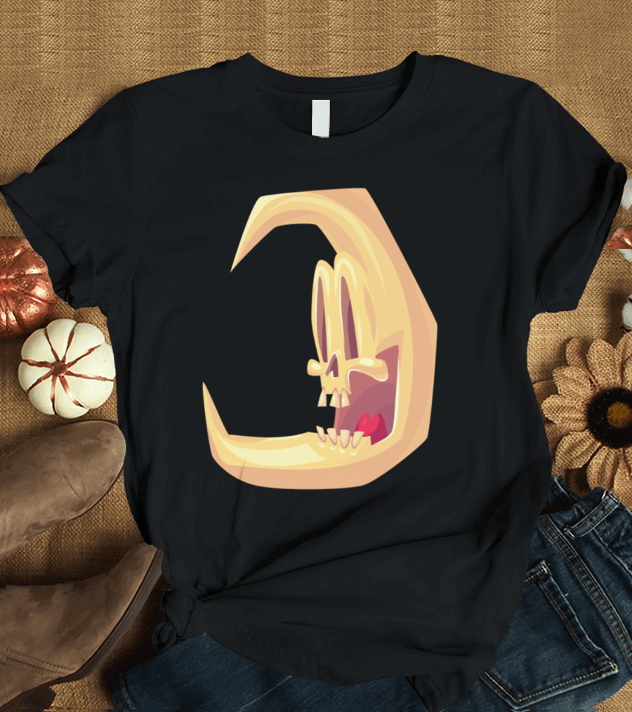Halloween Skeleton Banana Moon Face T-Shirt