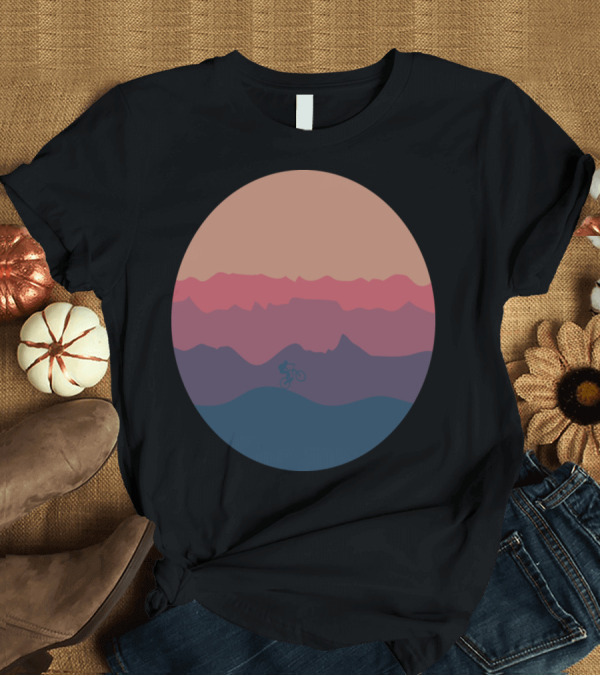 T-Shirt: Mountain Bike Cycling in Scenic Mountainous Range MTB T-Shirt Mountain Bike Cycling in Scenic Mountainous Range MTB T-Shirt