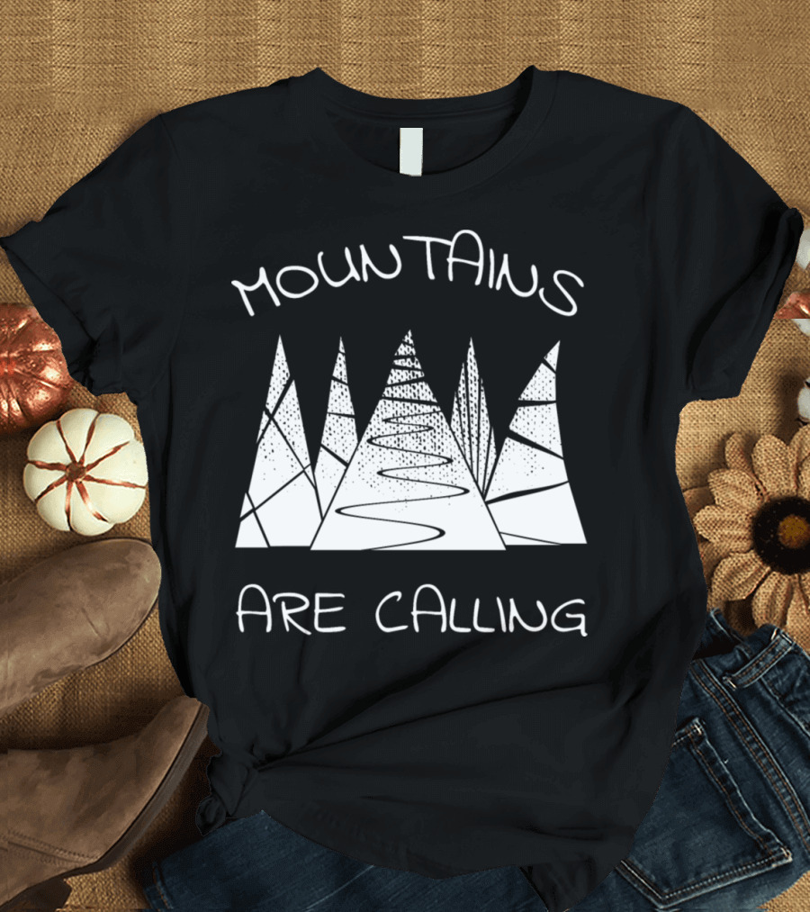 Mountains Are Calling Geometric Peaks T-Shirt