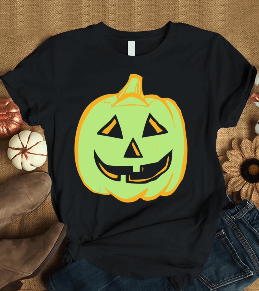 Pumpkin Lantern Green Black Yellow T-Shirt