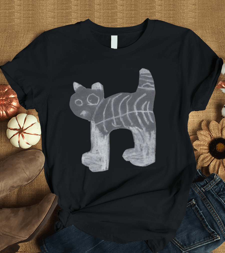 Skeleton Cat Halloween X-Ray Ghost T-Shirt