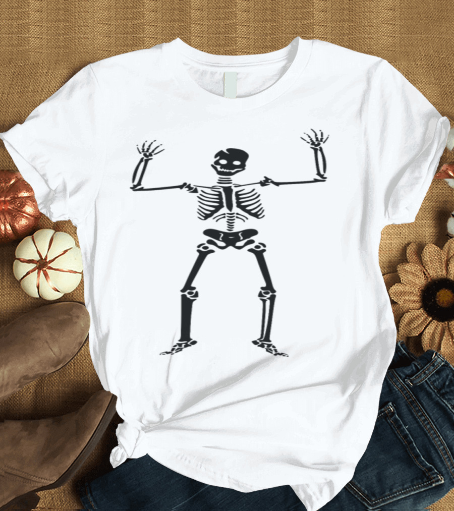 Happy Skeleton Vector Parade Stance T-Shirt