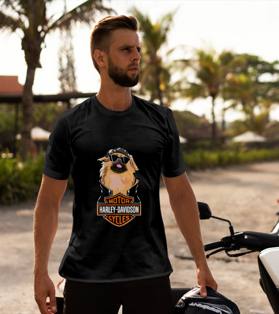 Harley Davidson Pekingeses Motor Cycles T-Shirt