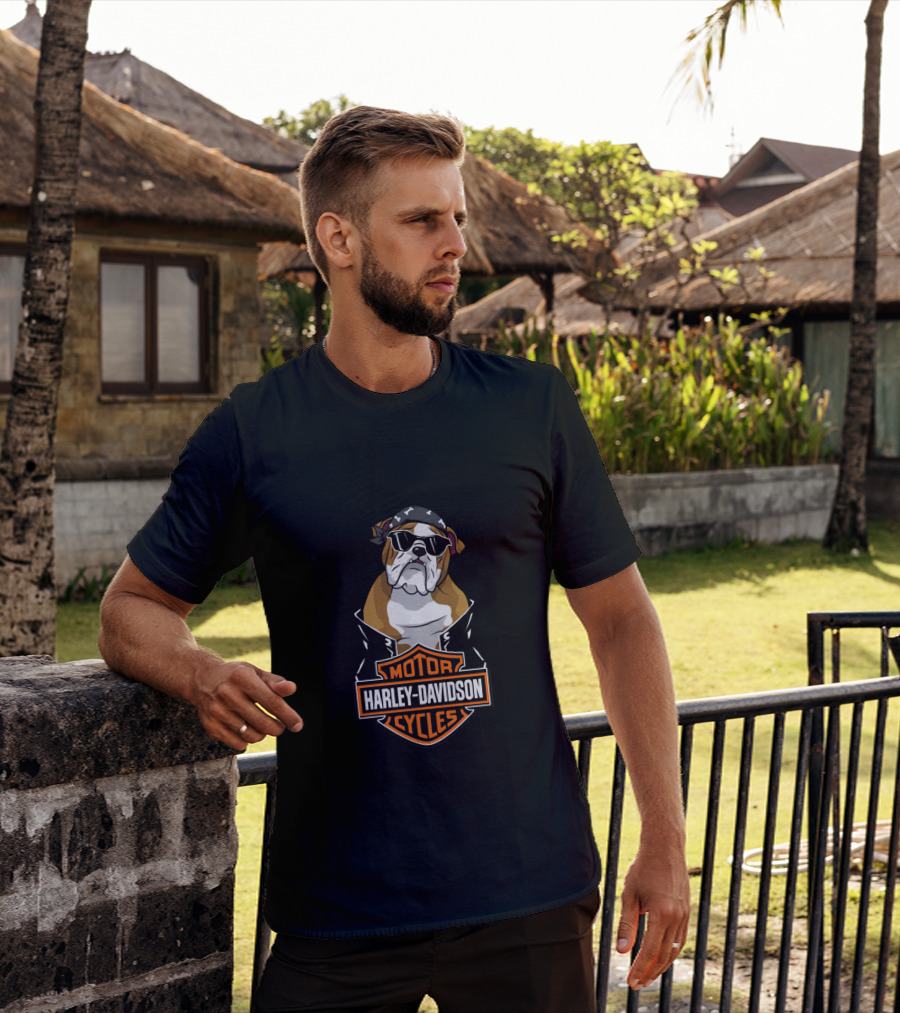 Harley Davidson Bulldog Biker Motorcycles T-Shirt