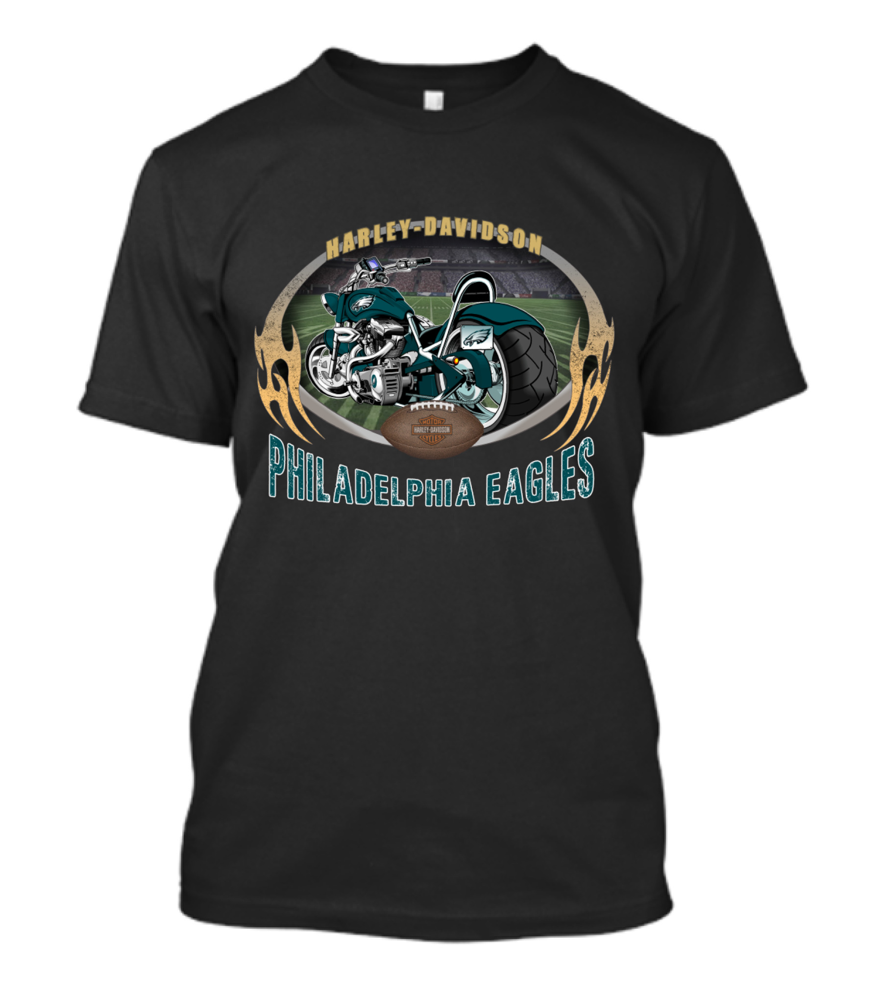 Harley Davidson Philadelphia Eagles Motorcycle Football Stadium 16Hd T-Shirt