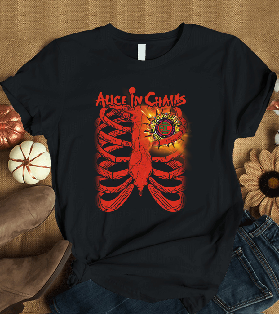 Alice in Chains Sunburst Ribcage Skeleton T-Shirt