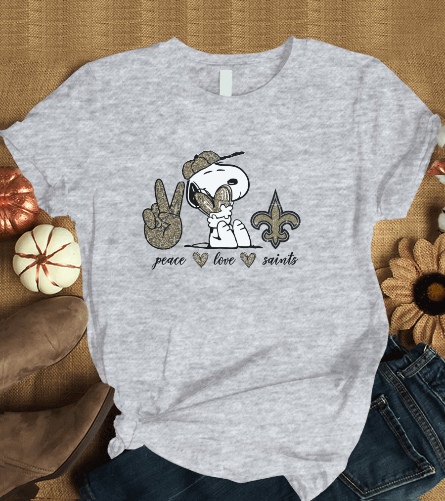 Peace Love Snoopy Fleur-de-lis Saints T-Shirt