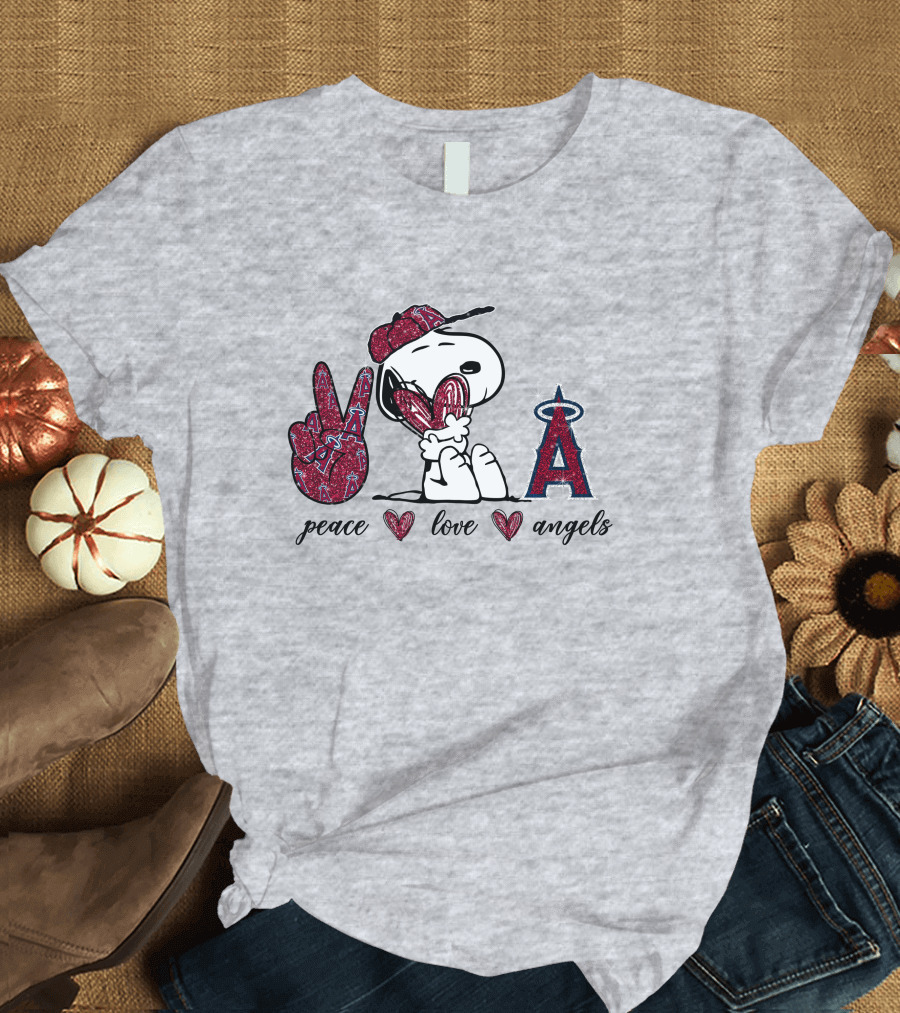 Peace Love Los Angeles Angels Snoopy T-Shirt