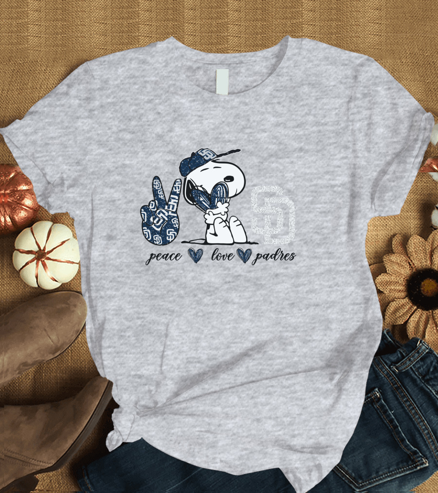 Peace Love San Diego Padres Snoopy SD T-Shirt