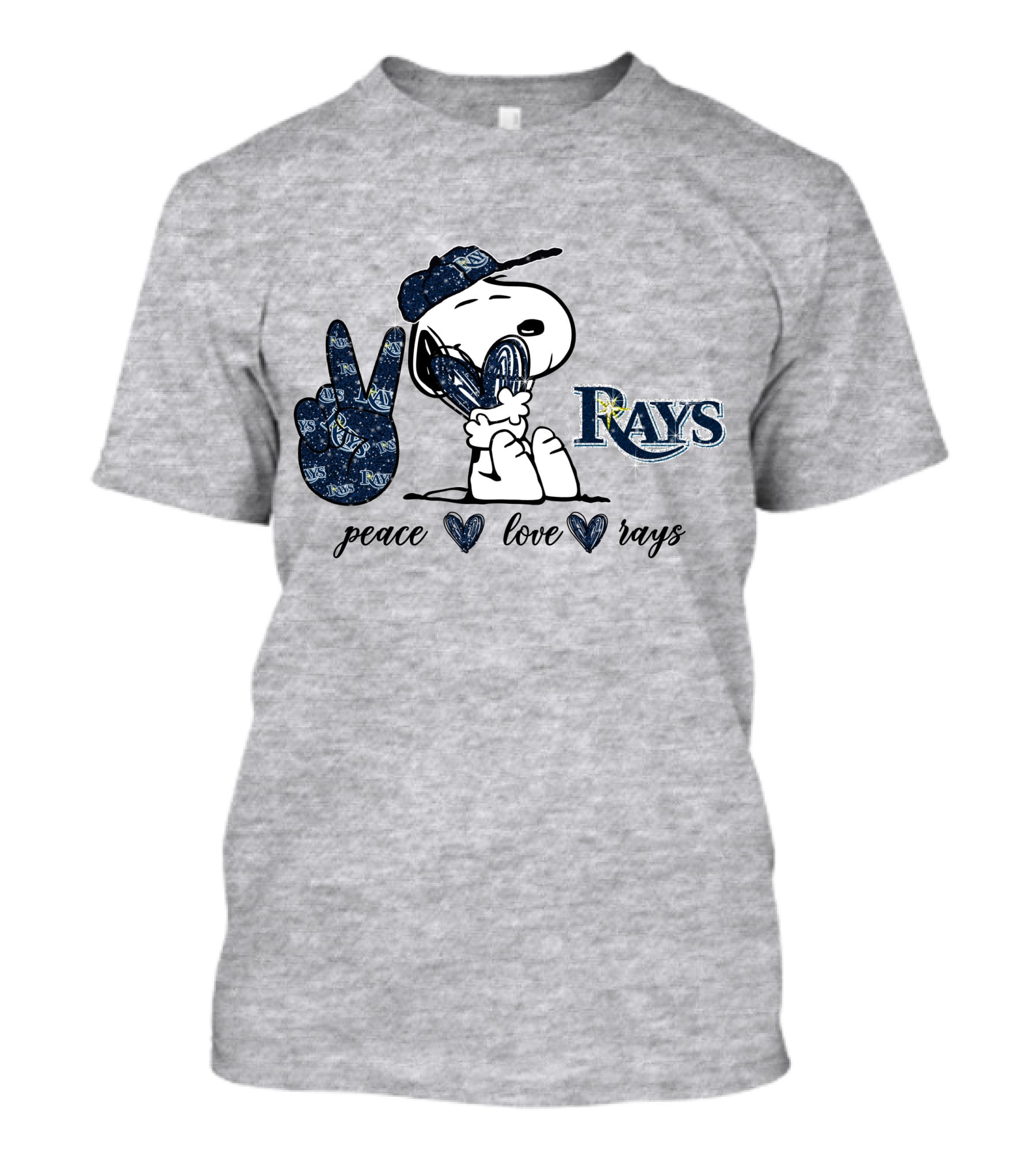 Snoopy Peace Love Tampa Bay Rays T-Shirt