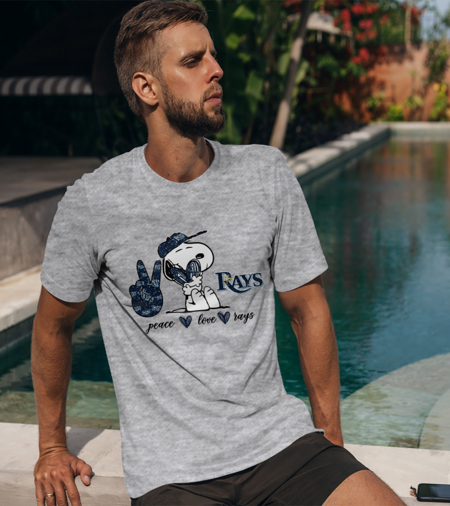 Snoopy Peace Love Tampa Bay Rays T-Shirt