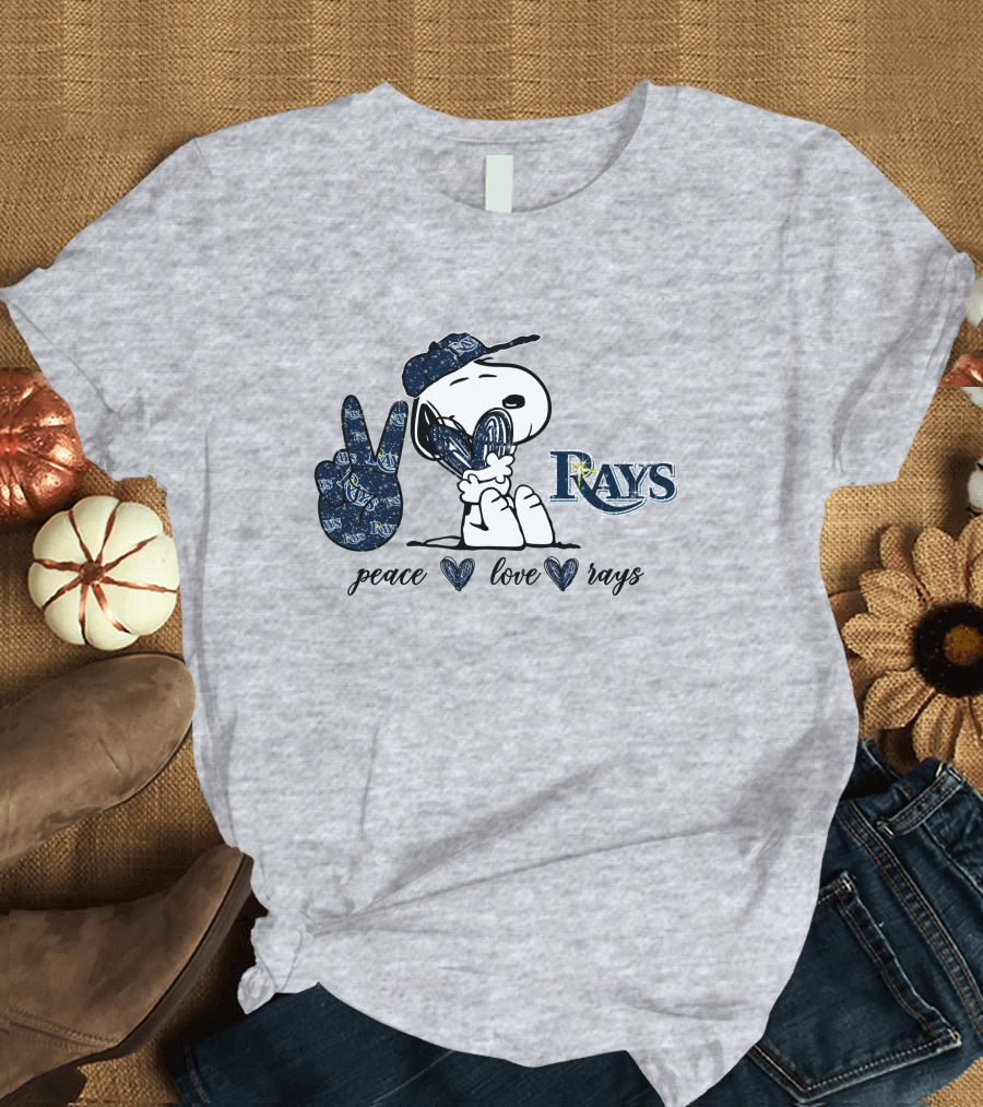 Snoopy Peace Love Tampa Bay Rays T-Shirt