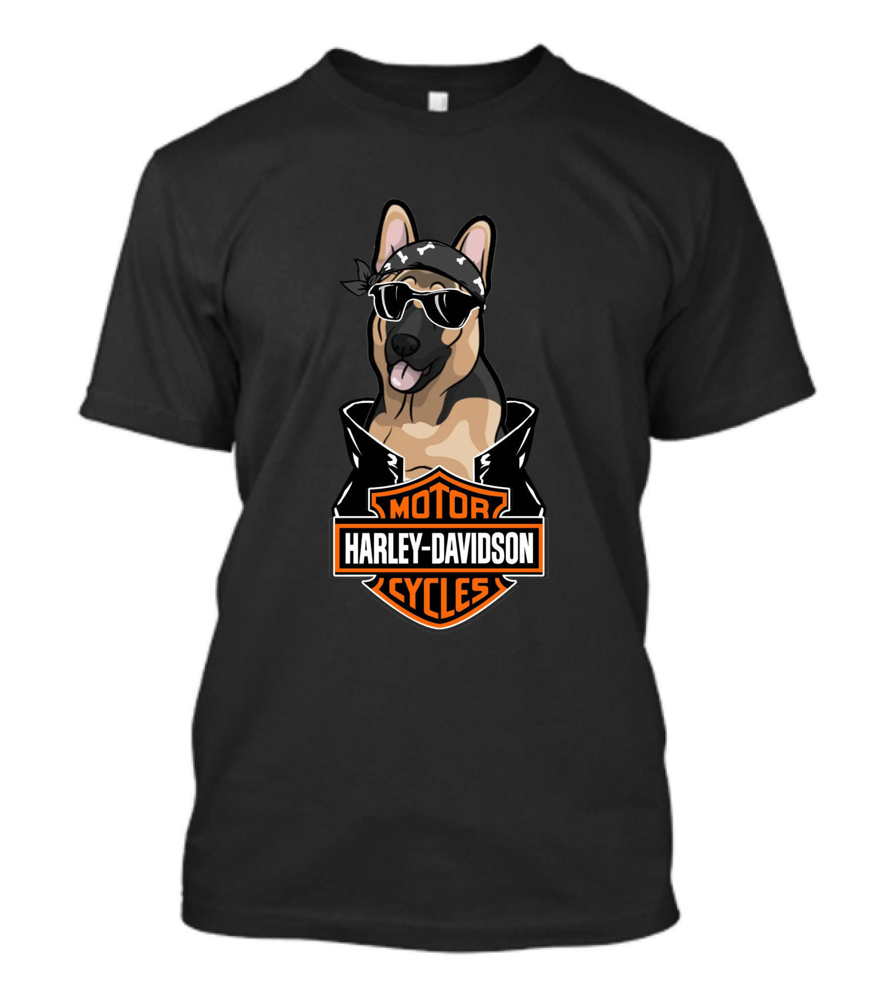 Harley Davidson Motor Cycles German Shepherd Biker T-Shirt