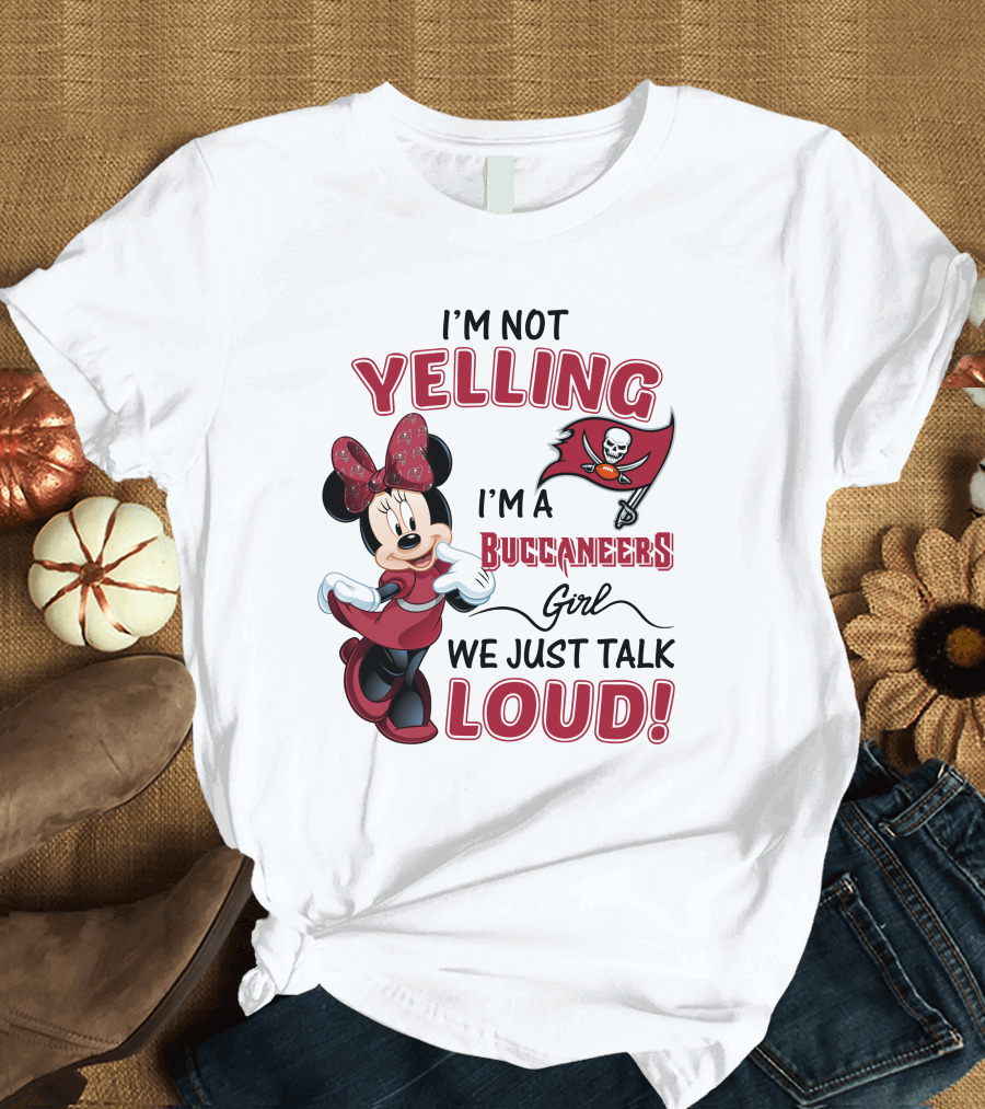Tampa Bay Buccaneers Minnie Mouse Yelling Girl Loud Logo 506 L1TTT T-Shirt