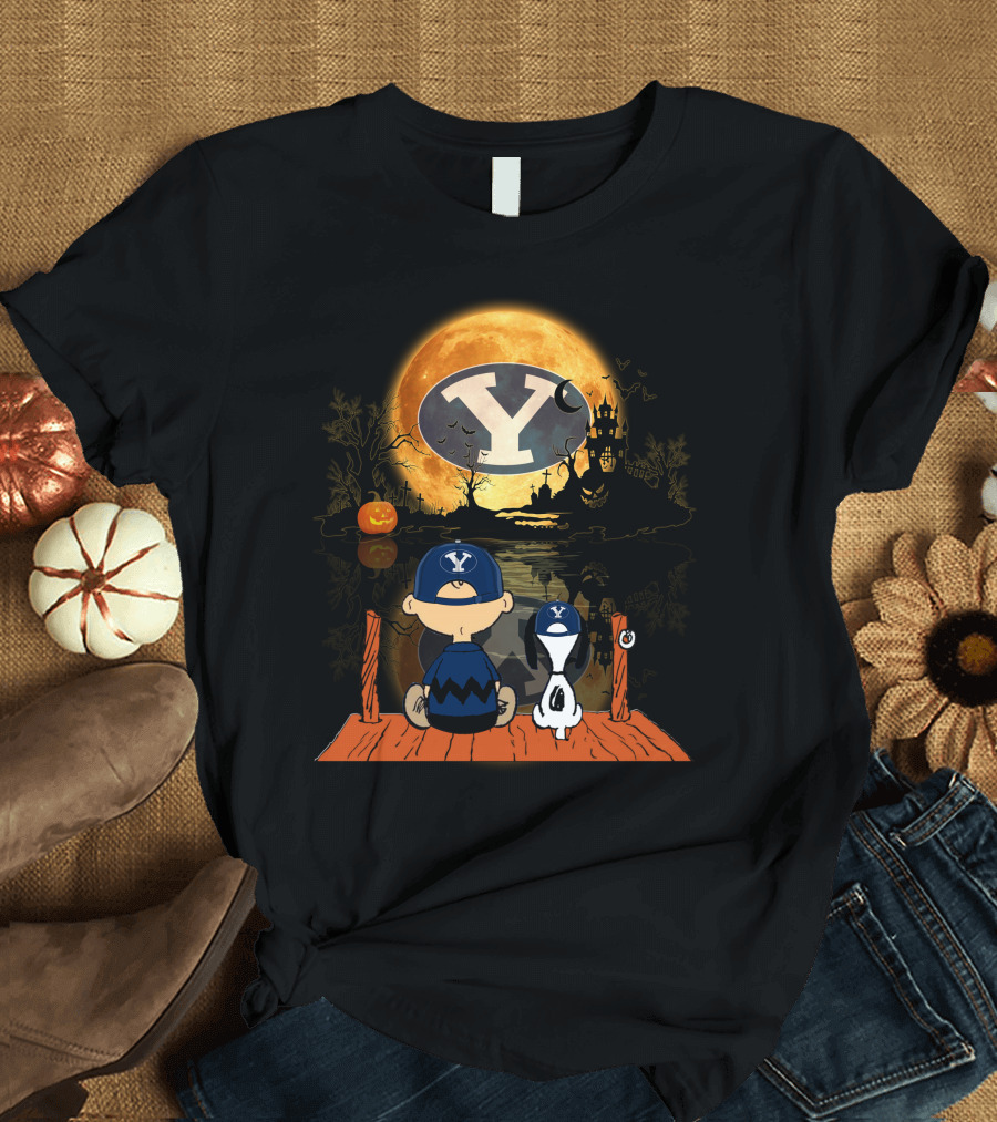 BYU Cougars Halloween Moon Peanuts Reflection 495 L1TTT T-Shirt