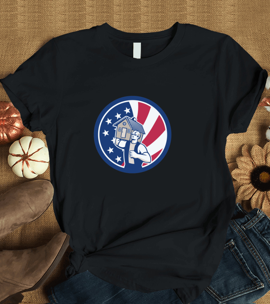 American House Moving USA Flag T-Shirt