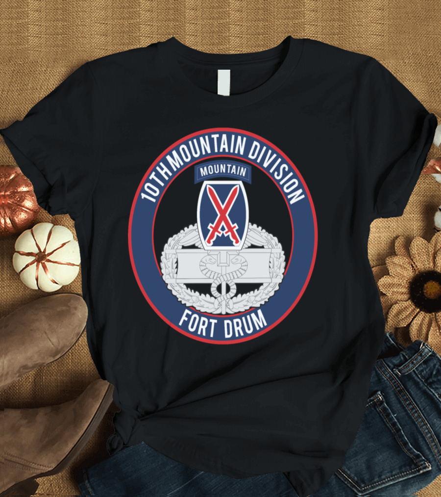 10th Mountain Division Fort Drum Emblem Badge T-Shirt