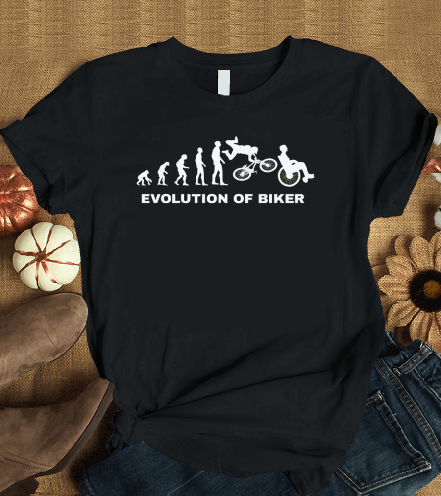 Evolution of Biker Mountain Bike Wheelchair Progression T-Shirt