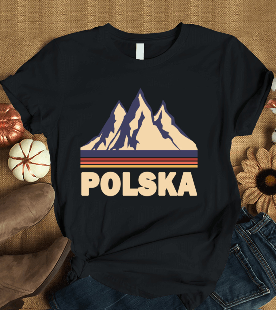 Polska Mountain Graphic with Stripes T-Shirt