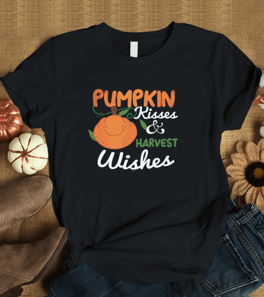 Pumpkin Kisses Harvest Wishes T-Shirt