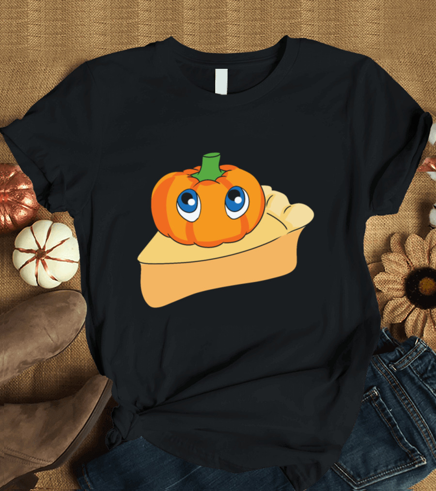 Pumpkin Pie Cute Baby Pumpkin on a Pie Adorable Cartoon Slice T-Shirt