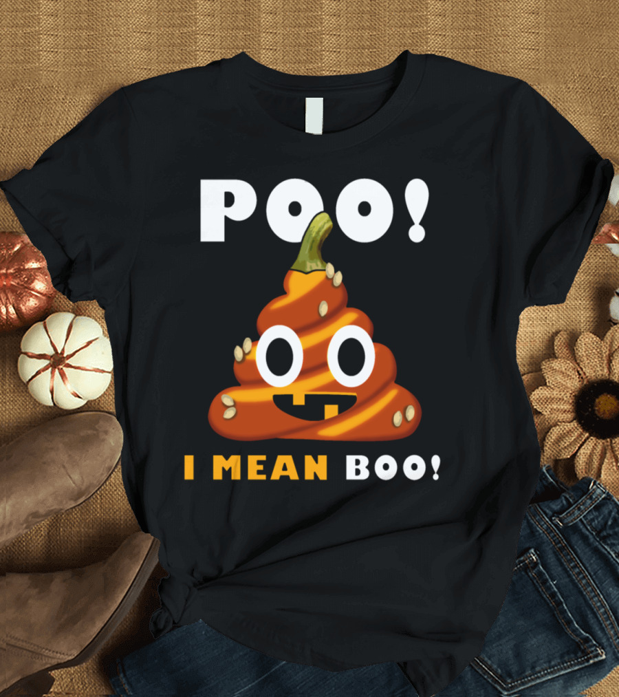 POO I Mean Boo Pumpkin Halloween Costume Poo T-Shirt