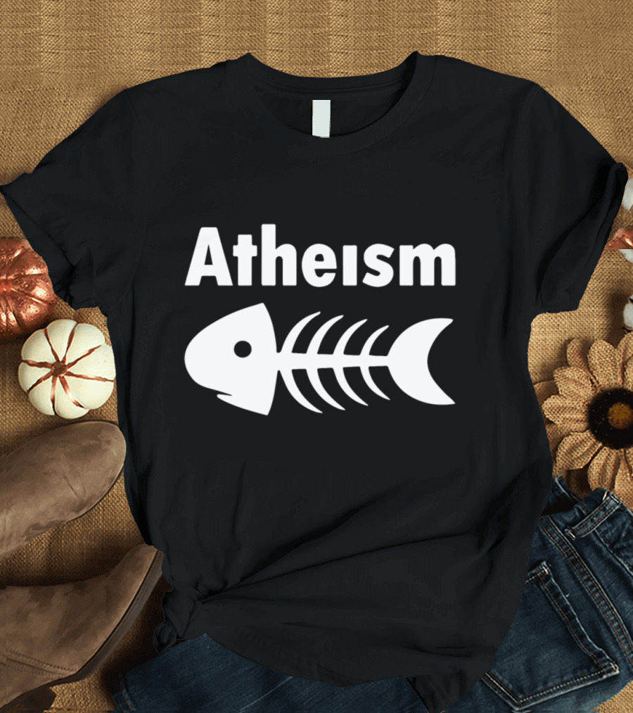 Atheism Fish Skeleton Mens Funny Atheist T-Shirt