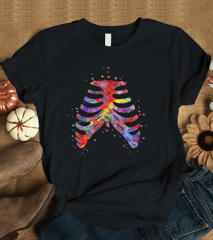 Sternum Breastbone Colorful Watercolor T-Shirt