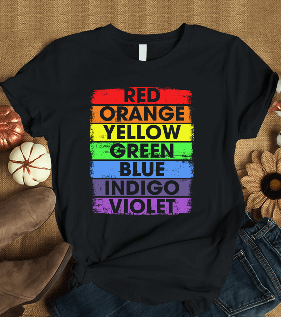 Colors of the Rainbow Red Orange Yellow Green Blue Indigo Violet T-Shirt