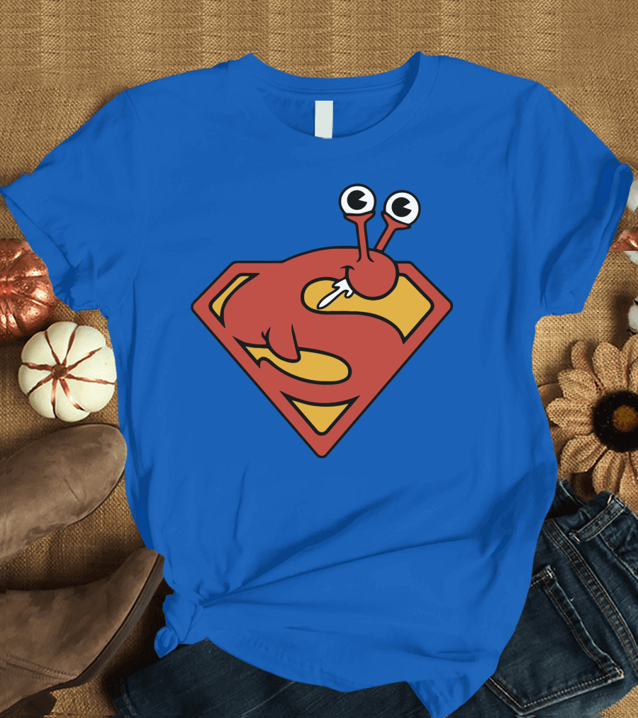 SuperSlug Funny Parody Red and Yellow Logo with Big Eyes T-Shirt