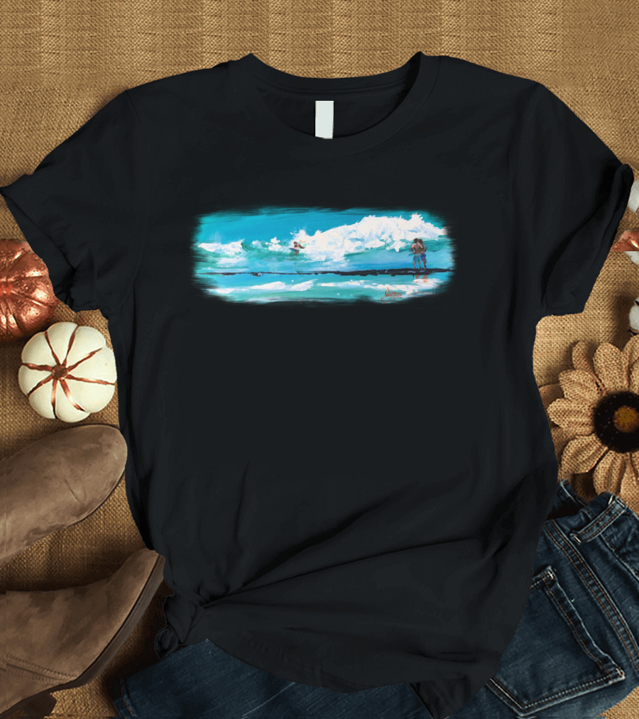 Waikiki Surfing Adventure on Vibrant Waves with Waikiki Board Riders T-Shirt