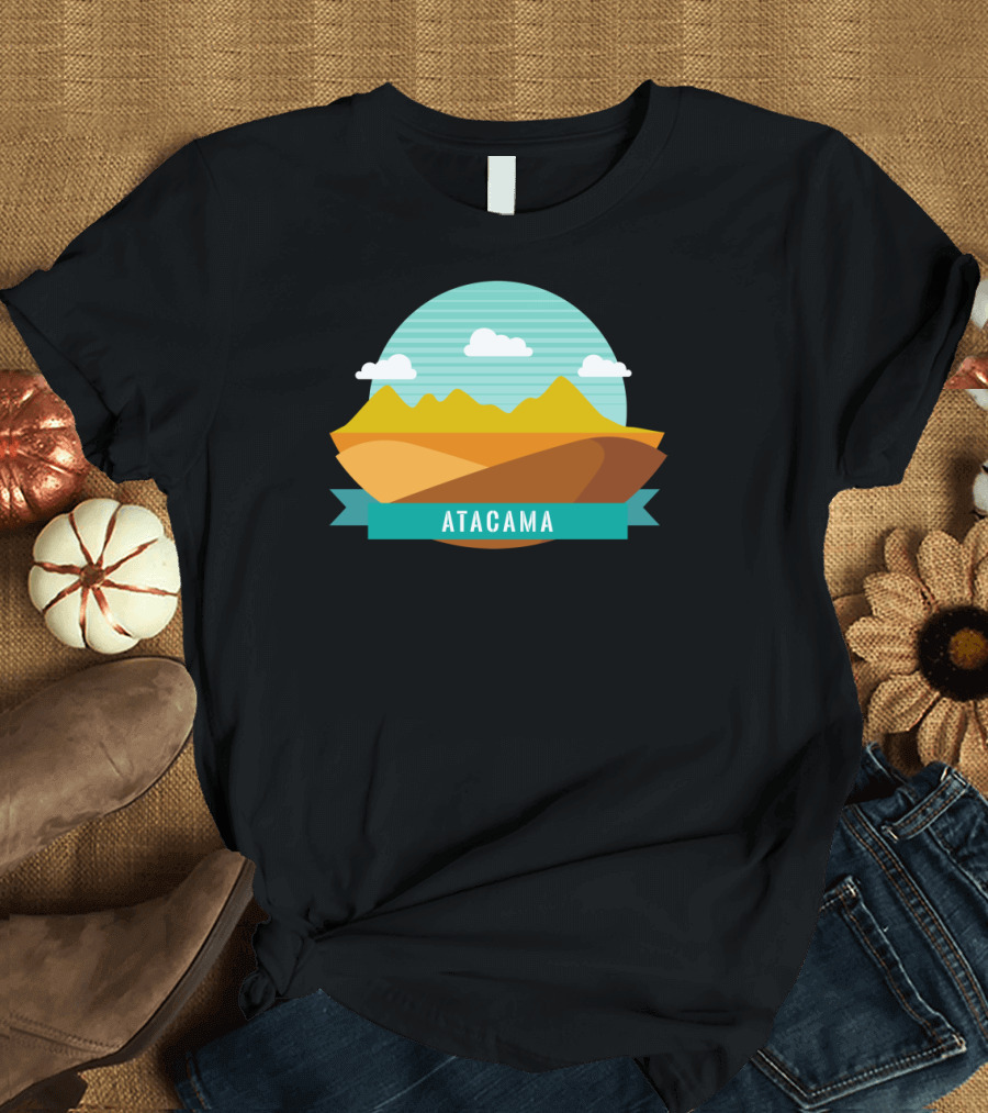 Atacama Desert Mountains and Clouds Emblem T-Shirt
