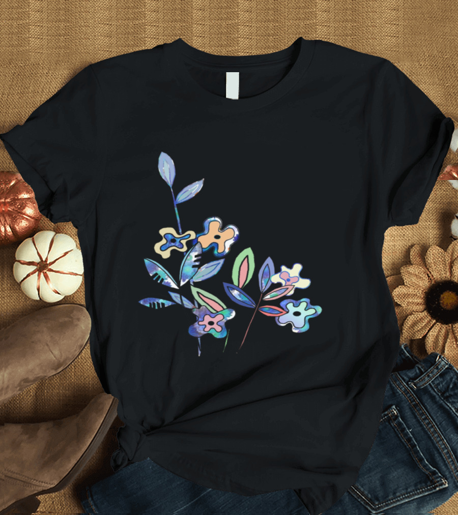 Colorful Abstract Mountain Flowers T-Shirt