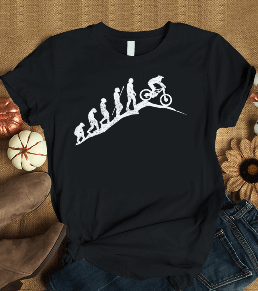 Mountain Bike Downhill Evolution MTB Biking Progression T-Shirt