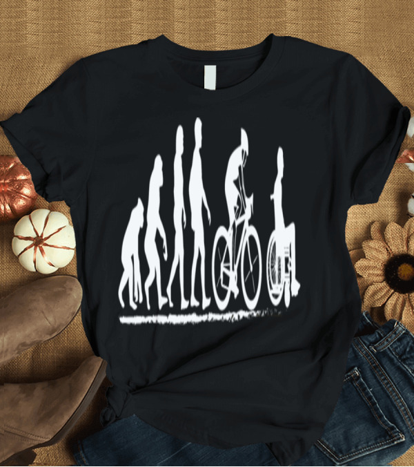 T-Shirt: I LOVE MY BICYCLE Evolution from Ape to Wheelchair Journey T-Shirt I LOVE MY BICYCLE Evolution from Ape to Wheelchair Journey T-Shirt