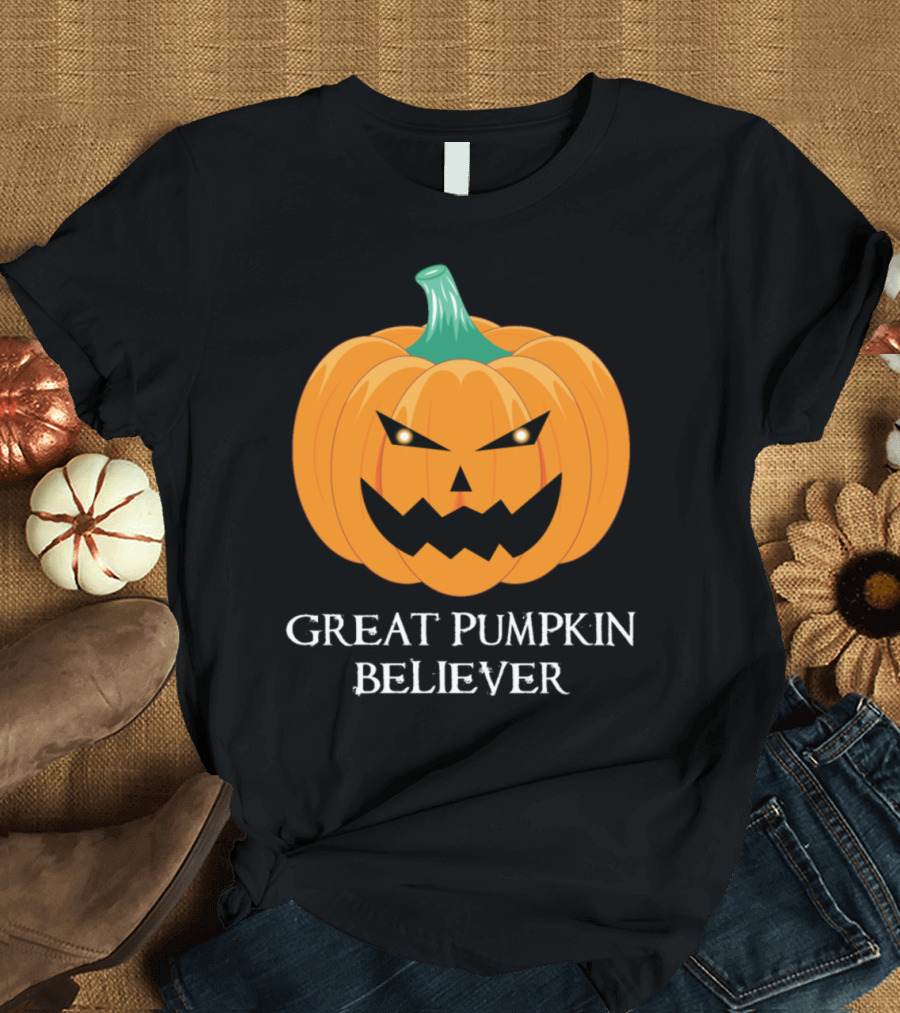 Great Pumpkin Believer Halloween Joke Scary Jack-O'-Lantern T-Shirt
