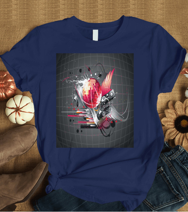 T-Shirt: Disco Dance Love with Vibrant Speaker Elements T-Shirt Disco Dance Love with Vibrant Speaker Elements T-Shirt