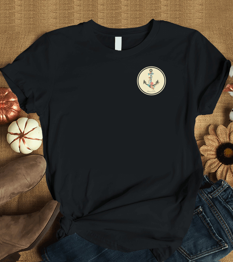 Anchor Soul Nautical Floral Emblem T-Shirt