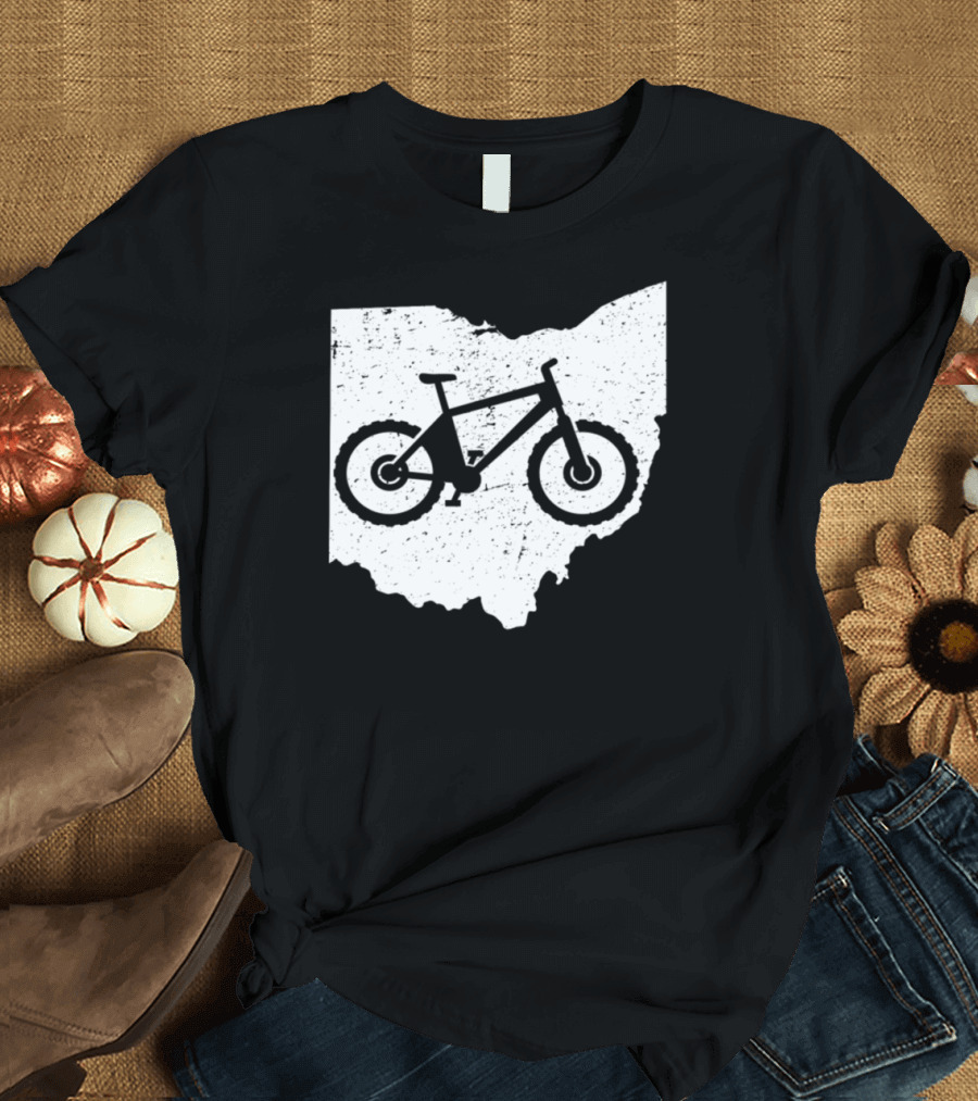 Ohio State Silhouette with Mountain Bike T-Shirt