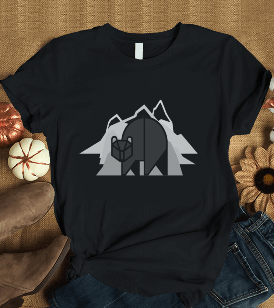 Geometric Bear with Mountain T-Shirt