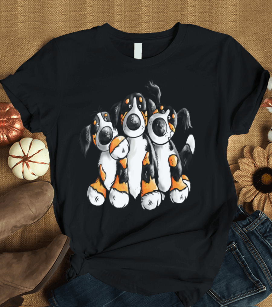Bernese Mountain Dogs Modartis Cartoon Trio T-Shirt
