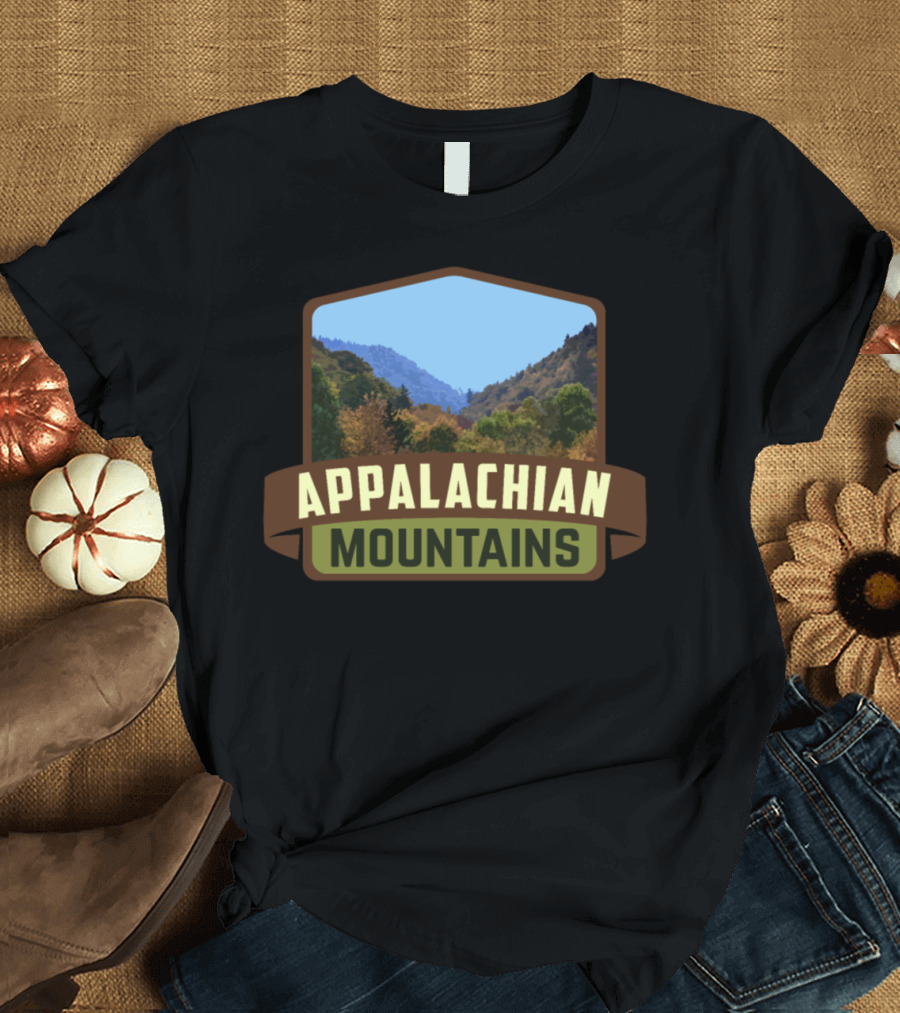 Appalachian Mountains Scenic View Emblem T-Shirt