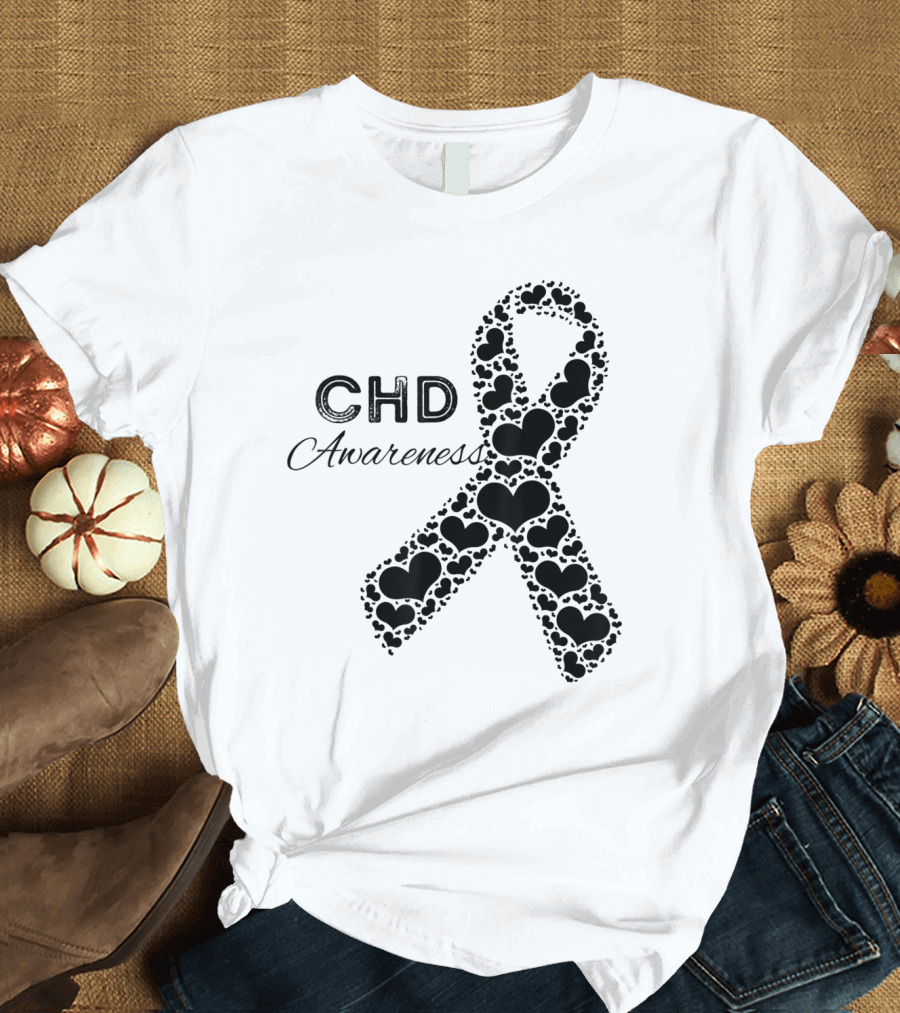CHD Awareness Heart Ribbon Congenital Heart Defect T-Shirt