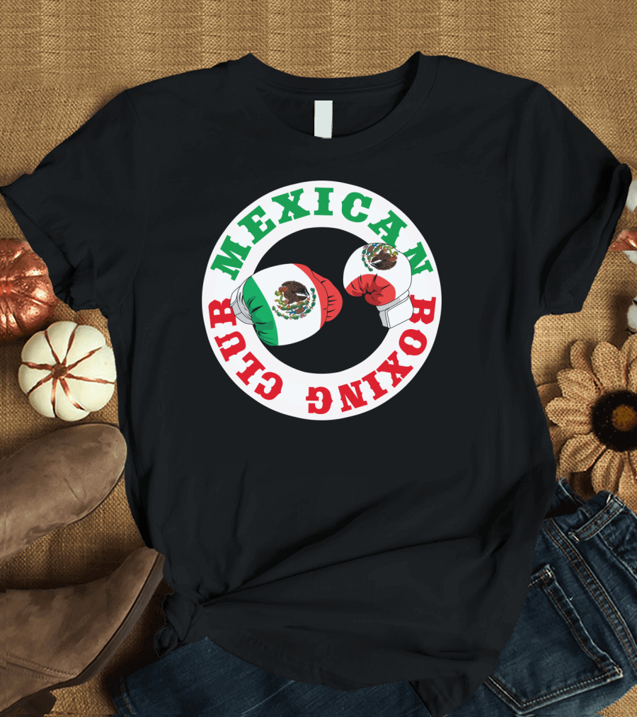 Mexican Boxing Club Mexico Flag Gloves T-Shirt