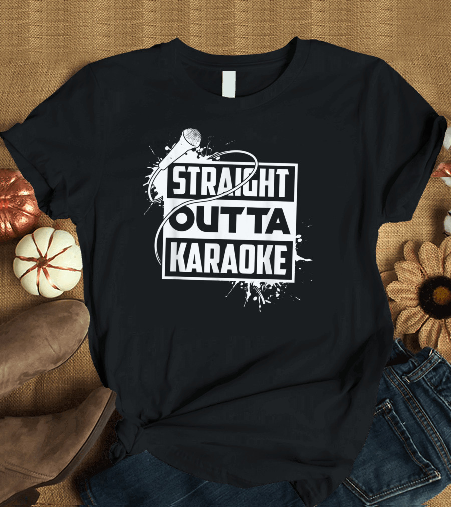 Straight Outta Karaoke Cute Singers Club Microphone T-Shirt