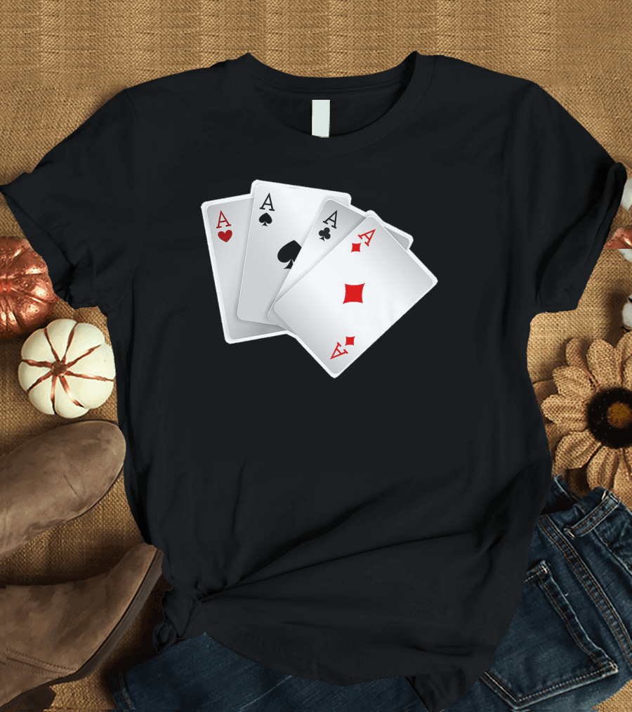 Ace of Hearts Spades Diamonds Clubs Playing Card Suits T-Shirt